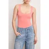 Good American Scuba Modern Tank Thong Bodysuit Coral002 In Coral