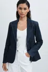 Good American Navy Denim Sculpted Blazer In Navy