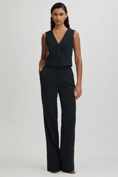 Good American Navy  High Rise Pleat Front Trousers