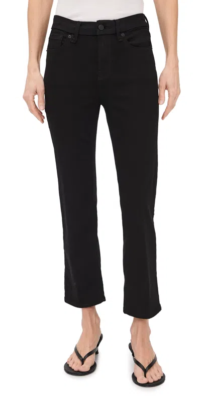 Good American Never Fades Good Petite Straight Jeans Black001 In Blue