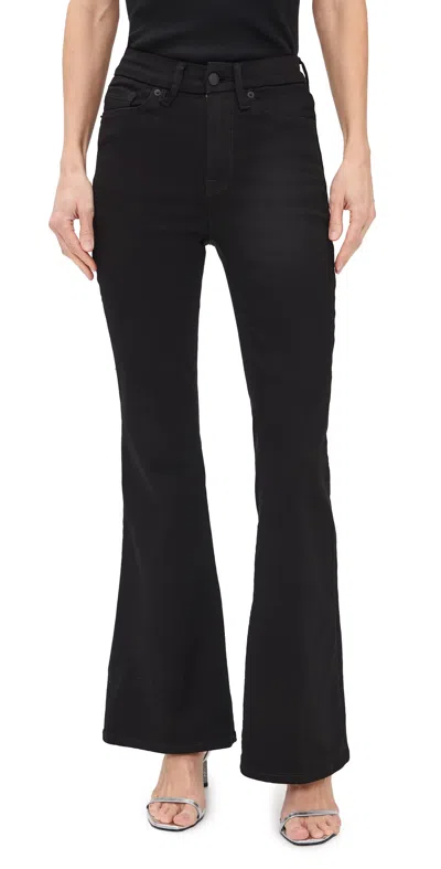 Good American Never Fades Petite Flare Jeans Black001