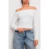 Good American Off The Shoulder Sweater In Cloud White001