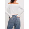 Good American Off The Shoulder Sweater In Cloud White001