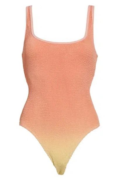 Good American Ombré One-piece Swimsuit In Orange