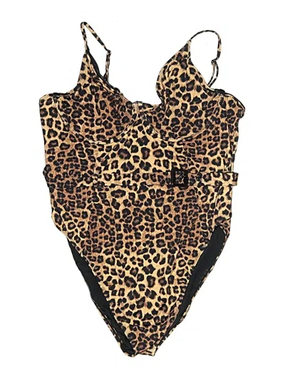 Pre-owned Good American One Piece Swimsuit In Brown