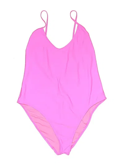 Pre-owned Good American One Piece Swimsuit In Pink