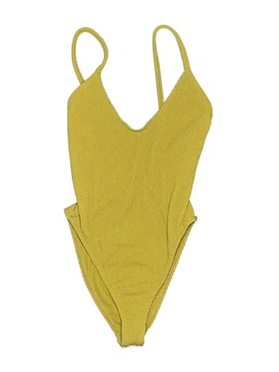 Pre-owned Good American One Piece Swimsuit In Yellow