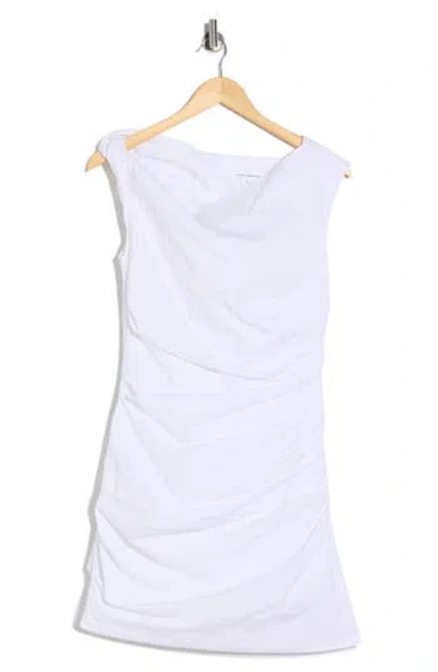 Good American One-shoulder Poplin Minidress In White