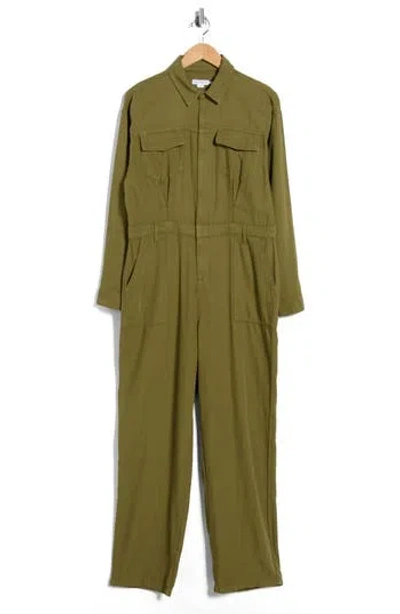 Good American Oversize Long Sleeve Lite Jumpsuit In Neutral