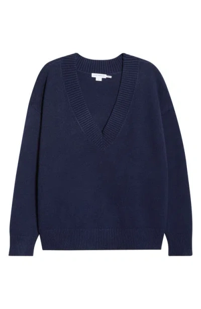 Good American Oversize V-neck Sweater In Blue
