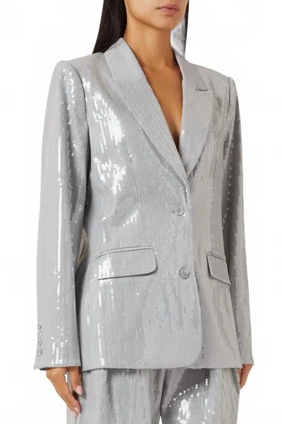 Good American Oversized Sequined Blazer In Grey In Gray