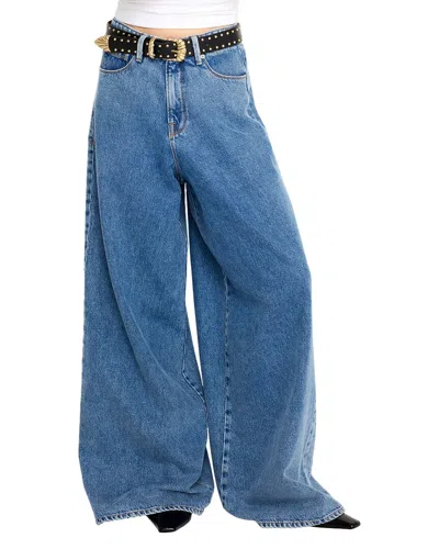 Good American Paneled Wide Leg Indigo Jean In Blue