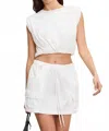 Good American Parachute Mini Skirt In Cloud White In Multi