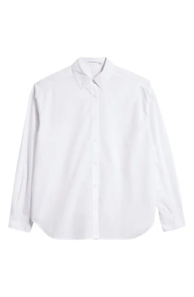Good American Perfect Cotton Poplin Button-up Shirt In White001
