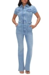 Good American Petite Fit For Success Denim Jumpsuit In Blue274