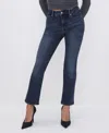 Good American Petite Good Mid-rise Straight Jeans In Blue