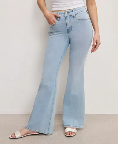 Good American Petite Good Soft-tech Mid-rise Flare-leg Jeans