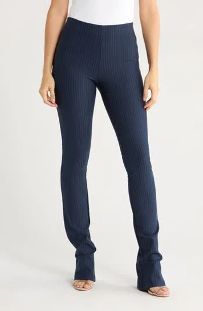 Good American Pinstripe Ponte Slim Bootcut Pull-on Pants