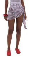 Good American Plaid Mesh Mini Sarong Fig Plaid In Multi