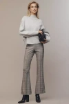 Good American Plaid Pull-on Kick-flare Pants In Gray
