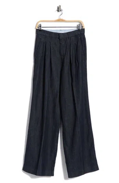 Good American Pleated High Waist Wide Leg Pants In Black