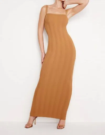 Good American Plisse Maxi Dress In Brown
