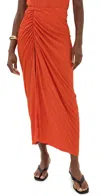 Good American Cinched Plissé Maxi Skirt In Roma002