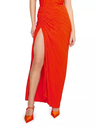 Good American Plissé Maxi Sarong Skirt In Roma