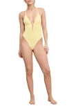 Good American Plunge One-piece Swimsuit In Lemon003