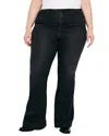 Good American Plus Good Legs Flare Black Jean In Black