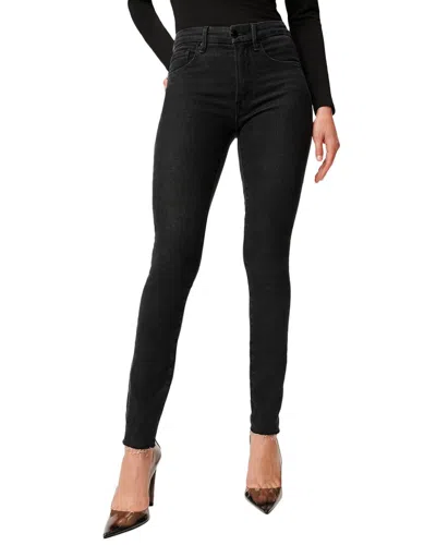 Good American Plus Good Legs Raw Hem Black Jean In Multi