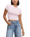 Good American Pointelle Baby Tee Cotton Candy Pink003 In Cp