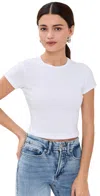 Good American Pointelle Baby Tee White001