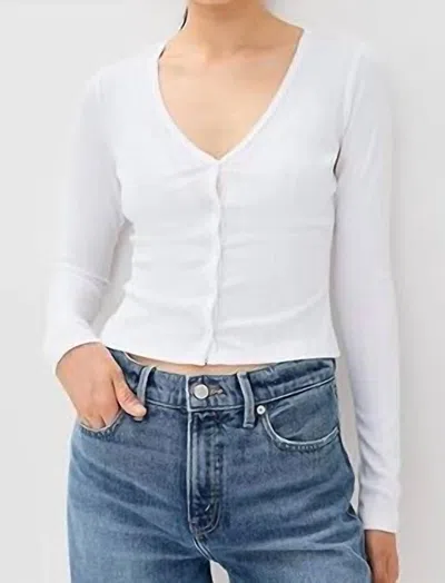 Good American Pointelle Cardigan In White