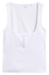 Good American Pointelle Henley Tank In White001