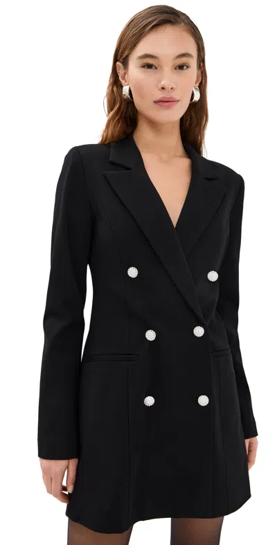 Good American Luxe Suiting Exec Long Sleeve Blazer Minidress In Black