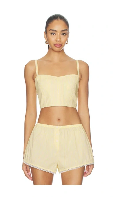 Good American Poplin Buster Cami Top In Yellow