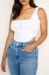 Good American Poplin Corset In White001