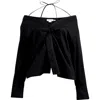 Good American Poplin Off The Shoulder Top In Black001