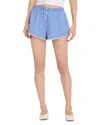 Good American Poplin Pull On Boxer Shorts In Blue