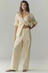 Good American Poplin Pull On Pants In Neutral