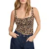 Good American Mesh Bustier Lucky Leopard001 In Brown