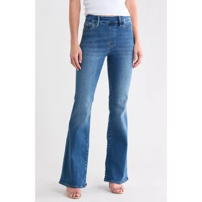 Good American Pull On High Waist Flare Jeans In Indigo490