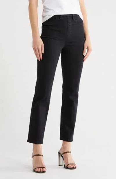Good American Pull-on Straight Leg Jeans In Black