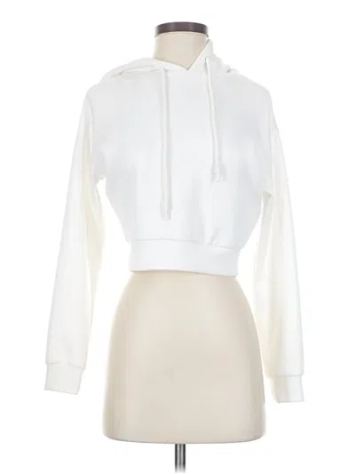 Pre-owned Good American Pullover Hoodie In White