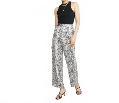Good American Purely Python Print Wide Leg Pants In Black/white In Multi