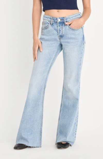Good American Womens Indigo1288 Vintage Low Relaxed Flare-leg Denim Jeans In Blue