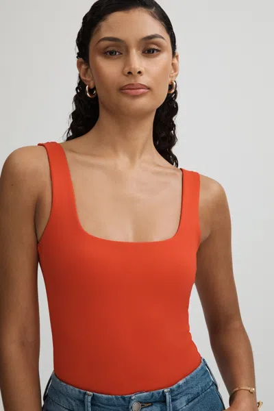 GOOD AMERICAN GOOD AMERICAN RED GOOD AMERICAN SQUARE NECK THONG BODYSUIT