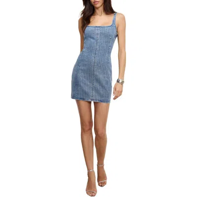 Good American Rhinestone Denim Shift Dress In Indigo728