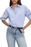 Good American Oversize Stripe Stretch Cotton Poplin Button-up Shirt In Hot Girl Stripe001